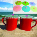 Promoção Gift Food Grade Colorful Tea Tools tampa do copo de café reutilizável Silicone, tampa do copo de silicone, tampa da caneca de silicone